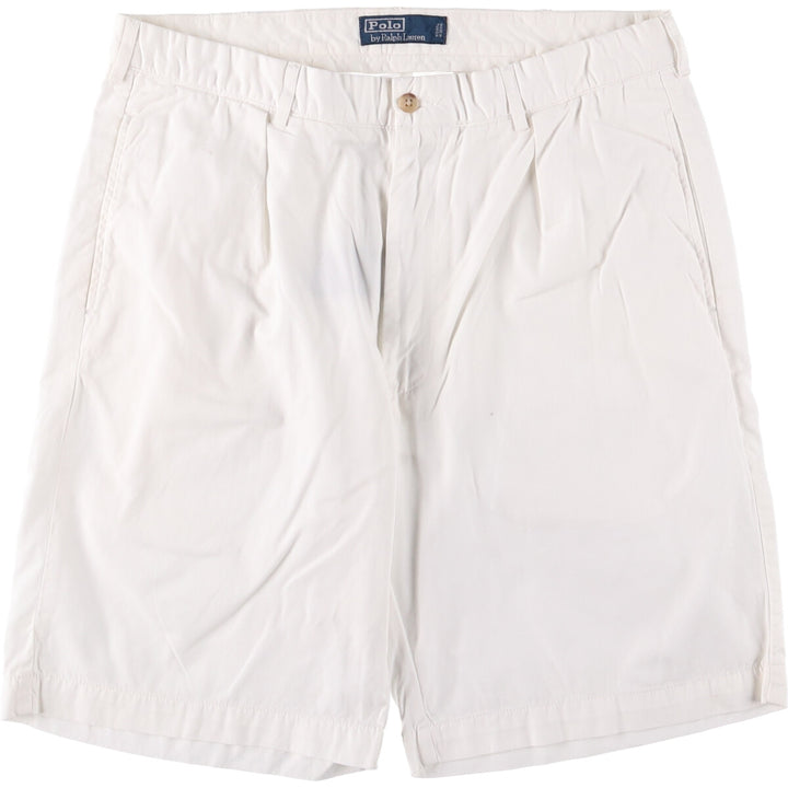 Ralph Lauren POLO by Ralph Lauren Two-pleat Chino Shorts, Men's Size W34 cotton white type Vintage Second Hand