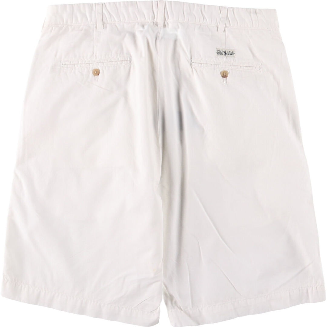 Ralph Lauren POLO by Ralph Lauren Two-pleat Chino Shorts, Men's Size W34 cotton white type Vintage Second Hand