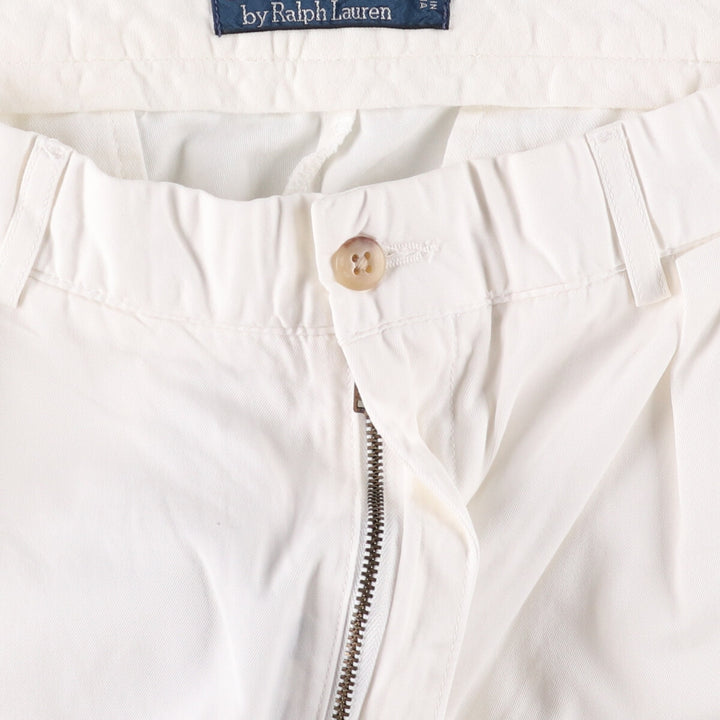 Ralph Lauren POLO by Ralph Lauren Two-pleat Chino Shorts, Men's Size W34 cotton white type Vintage Second Hand