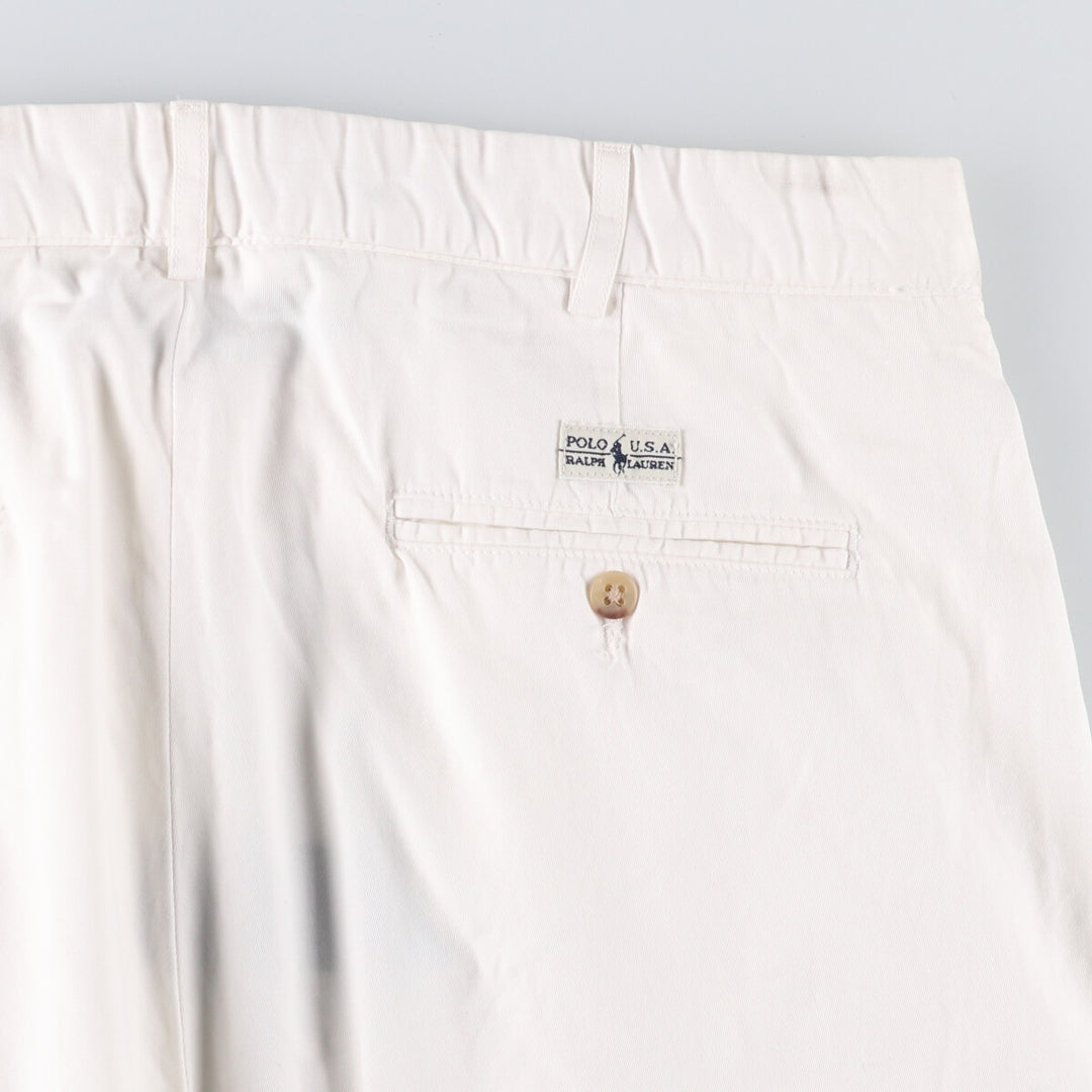 Ralph Lauren POLO by Ralph Lauren Two-pleat Chino Shorts, Men's Size W34 cotton white type Vintage Second Hand