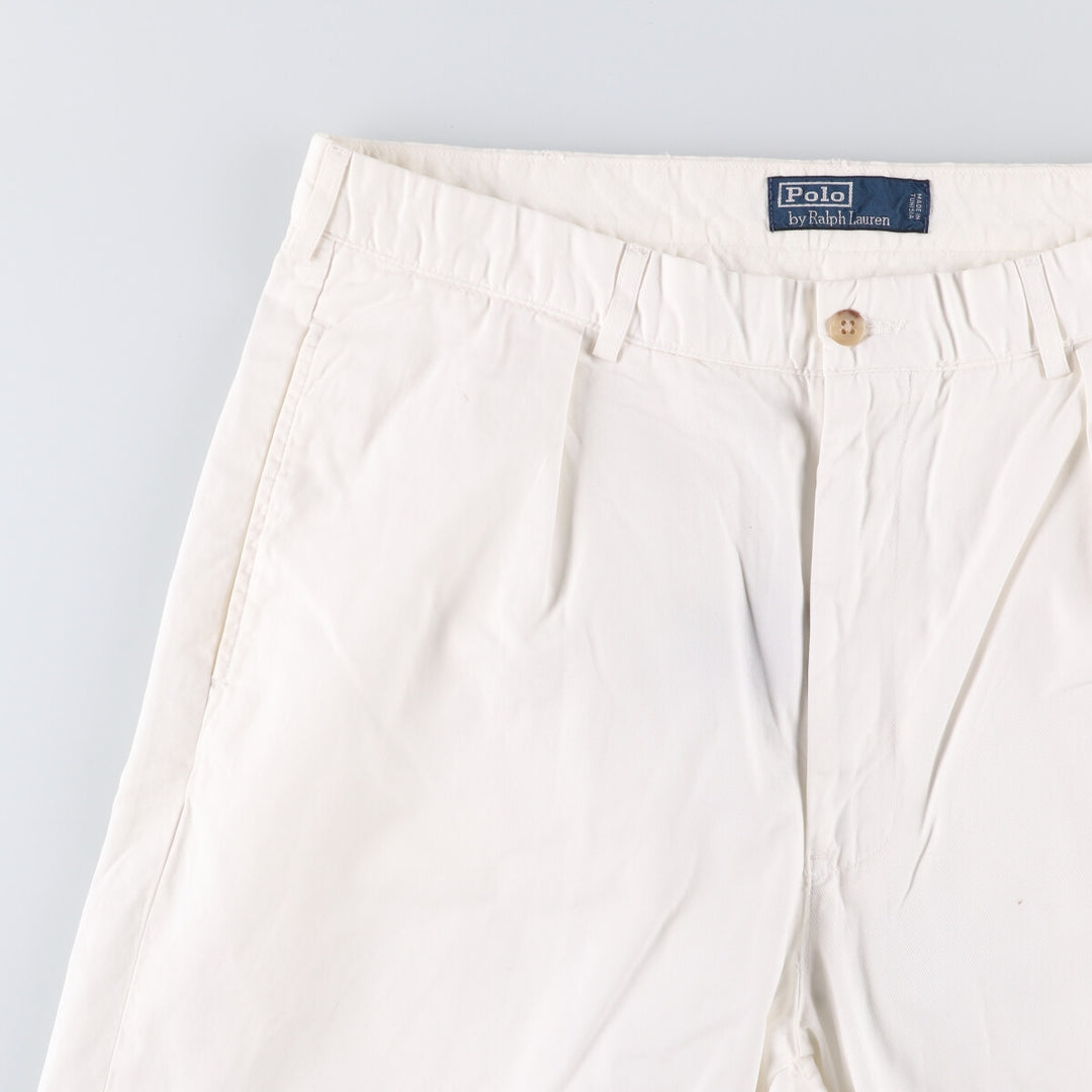Ralph Lauren POLO by Ralph Lauren Two-pleat Chino Shorts, Men's Size W34 cotton white type Vintage Second Hand