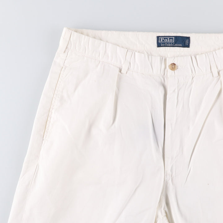 Ralph Lauren POLO by Ralph Lauren Two-pleat Chino Shorts, Men's Size W34 cotton white type Vintage Second Hand