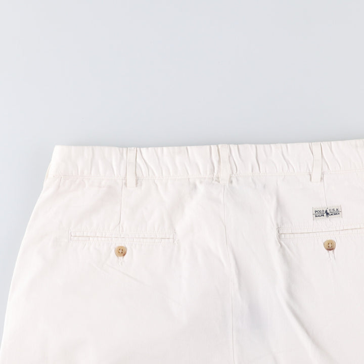 Ralph Lauren POLO by Ralph Lauren Two-pleat Chino Shorts, Men's Size W34 cotton white type Vintage Second Hand