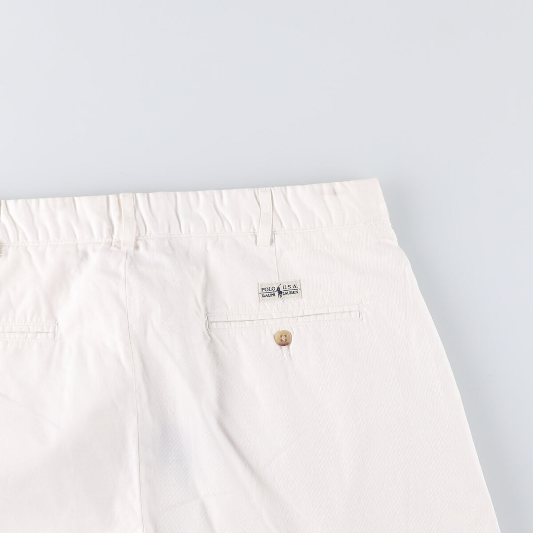 Ralph Lauren POLO by Ralph Lauren Two-pleat Chino Shorts, Men's Size W34 cotton white type Vintage Second Hand