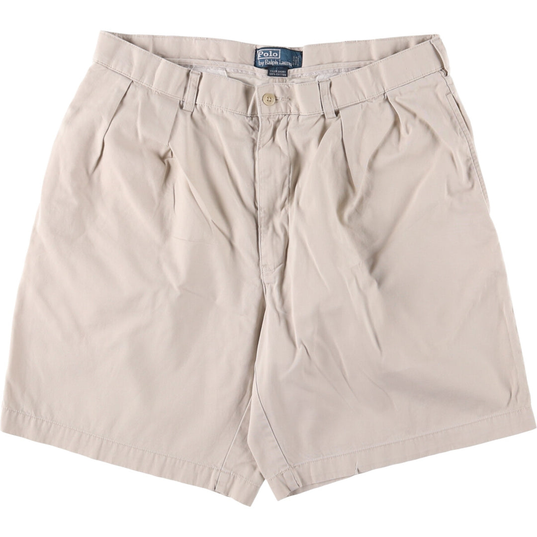 Ralph Lauren POLO by Ralph Lauren TYLER SHORT Two-pleat chino shorts, short pants, men's w35 equivalent cotton Beige type Vintage Second Hand