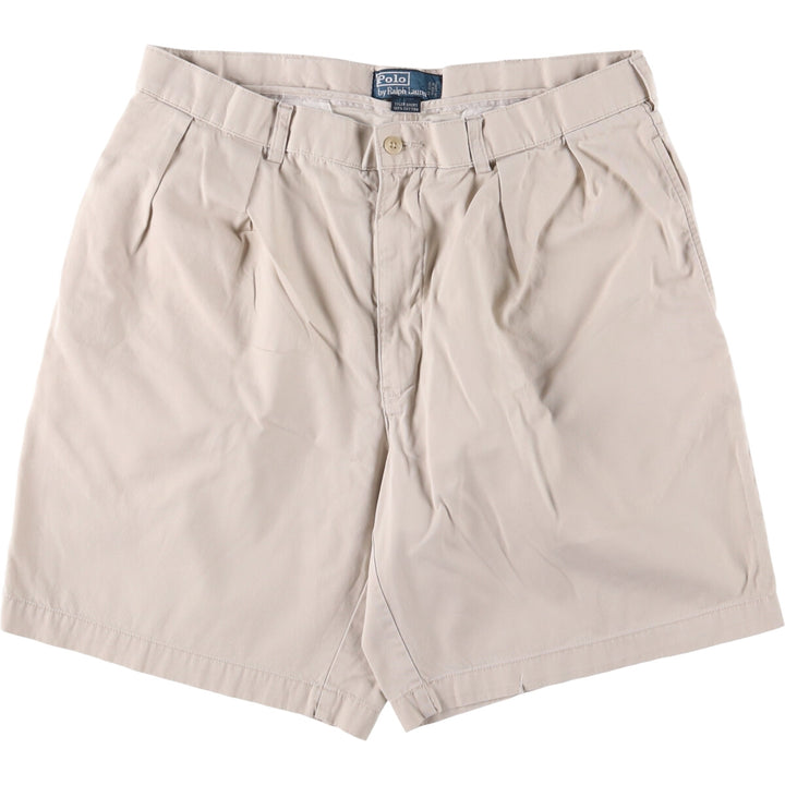 Ralph Lauren POLO by Ralph Lauren TYLER SHORT Two-pleat chino shorts, short pants, men's w35 equivalent cotton Beige type Vintage Second Hand