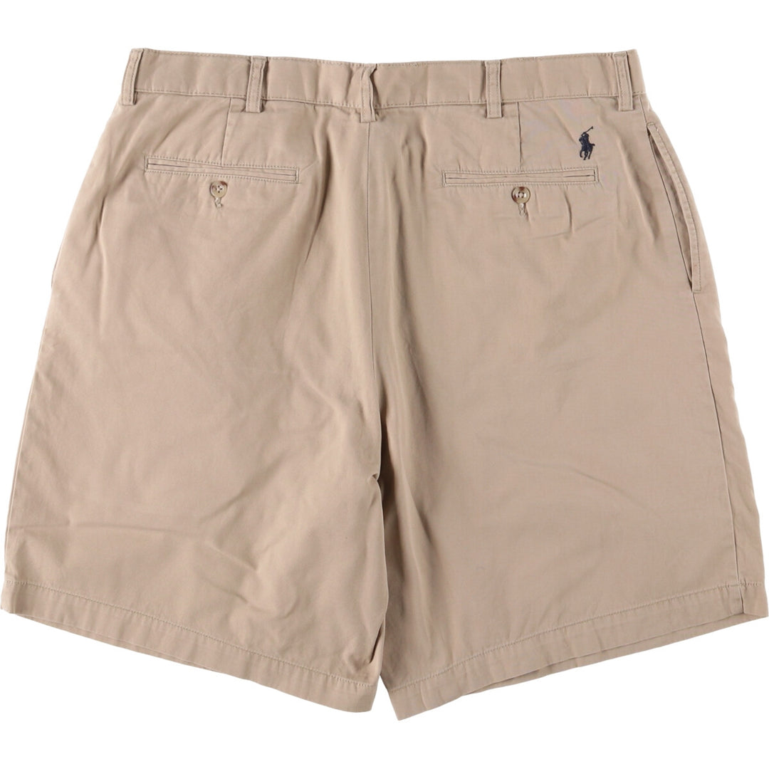 Ralph Lauren POLO by Ralph Lauren TYLER SHORT Two-pleat chino shorts, short pants, men's size W36 cotton Beige type Vintage Second Hand