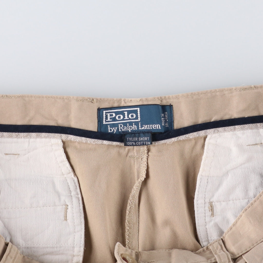 Ralph Lauren POLO by Ralph Lauren TYLER SHORT Two-pleat chino shorts, short pants, men's size W36 cotton Beige type Vintage Second Hand