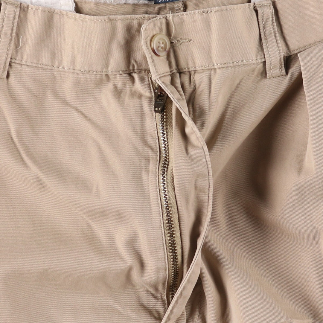 Ralph Lauren POLO by Ralph Lauren TYLER SHORT Two-pleat chino shorts, short pants, men's size W36 cotton Beige type Vintage Second Hand