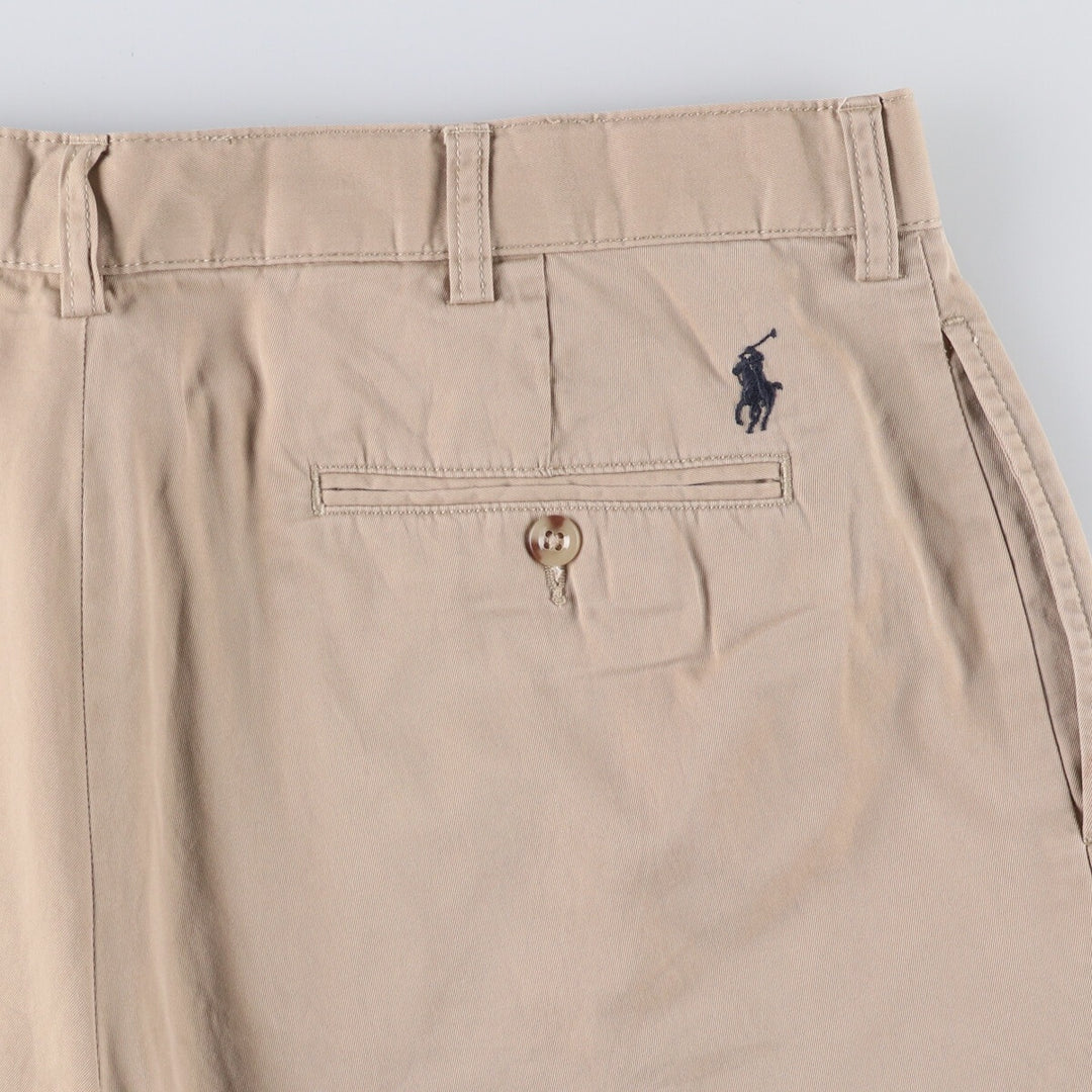 Ralph Lauren POLO by Ralph Lauren TYLER SHORT Two-pleat chino shorts, short pants, men's size W36 cotton Beige type Vintage Second Hand