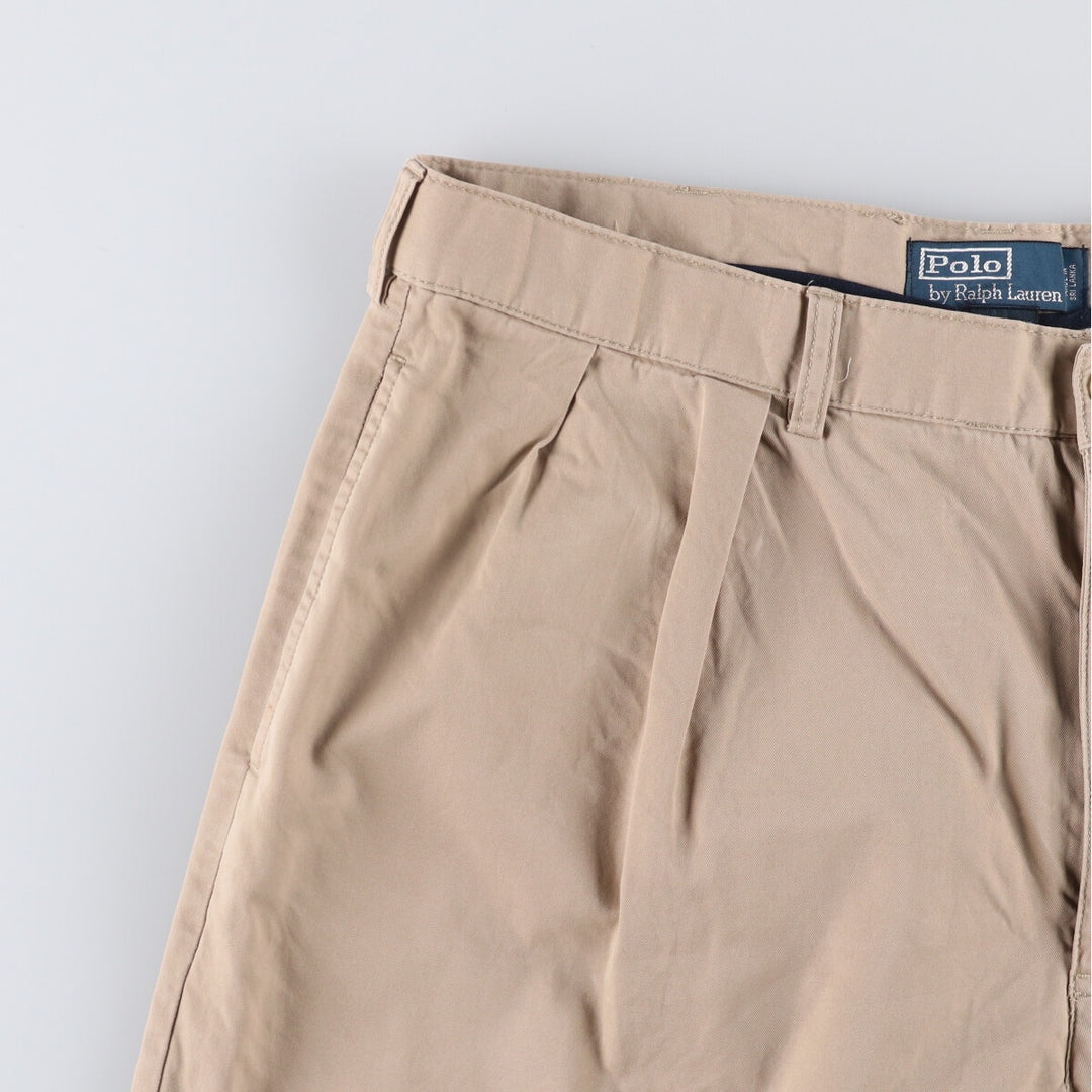 Ralph Lauren POLO by Ralph Lauren TYLER SHORT Two-pleat chino shorts, short pants, men's size W36 cotton Beige type Vintage Second Hand