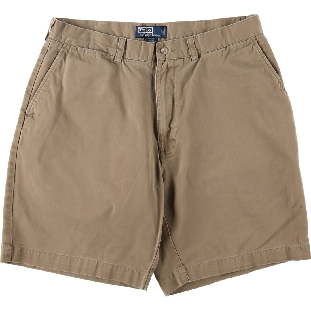 Ralph Lauren POLO by Ralph Lauren PROSPECT SHORT Chino Shorts, Men's Size W32 cotton beige type brown Vintage Second Hand