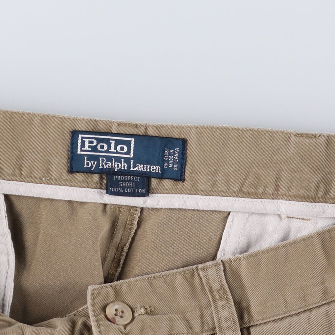 Ralph Lauren POLO by Ralph Lauren PROSPECT SHORT Chino Shorts, Men's Size W32 cotton beige type brown Vintage Second Hand