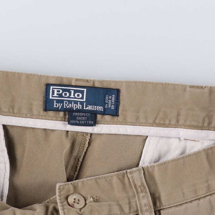Ralph Lauren POLO by Ralph Lauren PROSPECT SHORT Chino Shorts, Men's Size W32 cotton beige type brown Vintage Second Hand