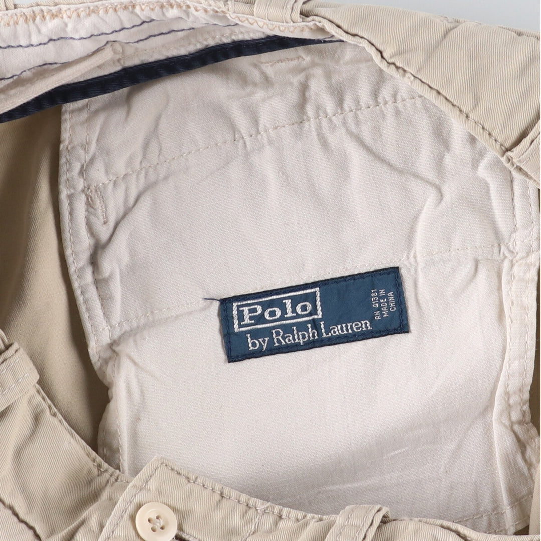 Ralph Lauren POLO by Ralph Lauren Two-pleat Chino Shorts, Men's, Size W34 cotton Beige type Vintage Second Hand