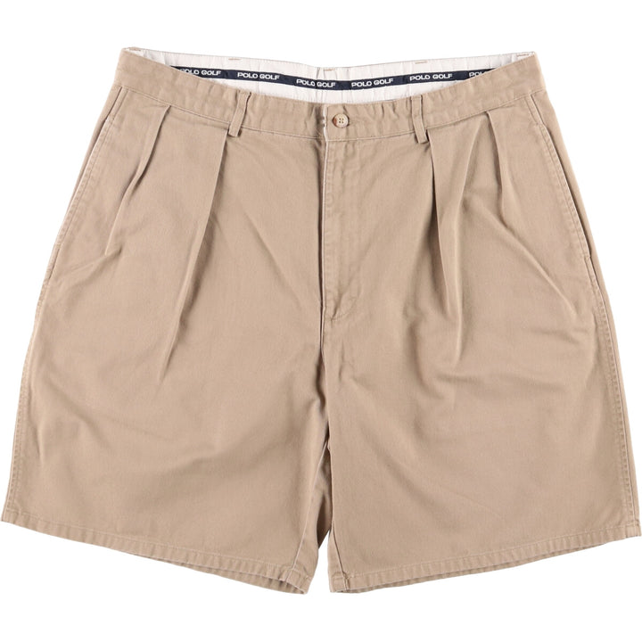 Ralph Lauren POLO GOLF two-pleat chino shorts, men's size W34 cotton brown type Vintage Second Hand