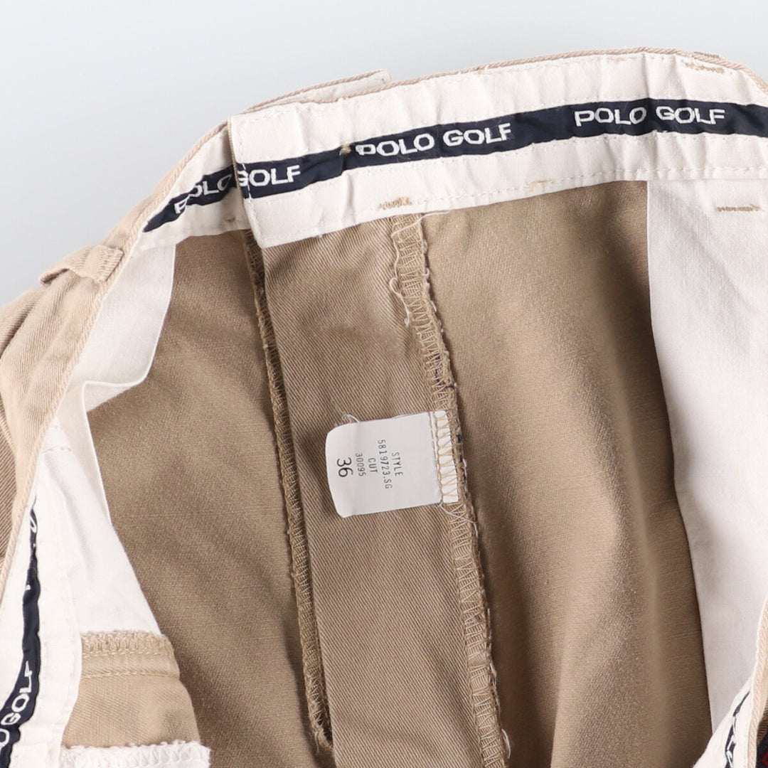 Ralph Lauren POLO GOLF two-pleat chino shorts, men's size W34 cotton brown type Vintage Second Hand