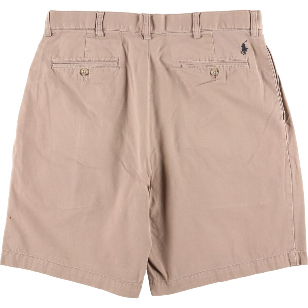 Ralph Lauren POLO by Ralph Lauren TYLER SHORT Two-pleat chino shorts, short pants, men's size W33 cotton Beige type Vintage Second Hand