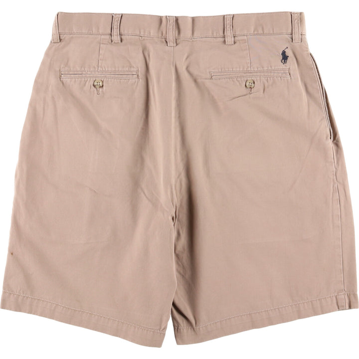 Ralph Lauren POLO by Ralph Lauren TYLER SHORT Two-pleat chino shorts, short pants, men's size W33 cotton Beige type Vintage Second Hand