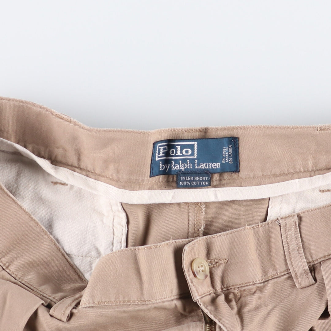 Ralph Lauren POLO by Ralph Lauren TYLER SHORT Two-pleat chino shorts, short pants, men's size W33 cotton Beige type Vintage Second Hand