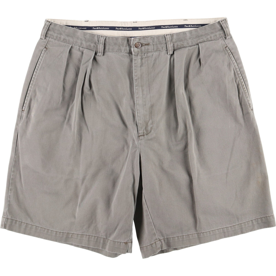 Ralph Lauren Polo Ralph Lauren Two-pleat Chino Shorts, Men's, Size W35 cotton gray type Vintage Second Hand