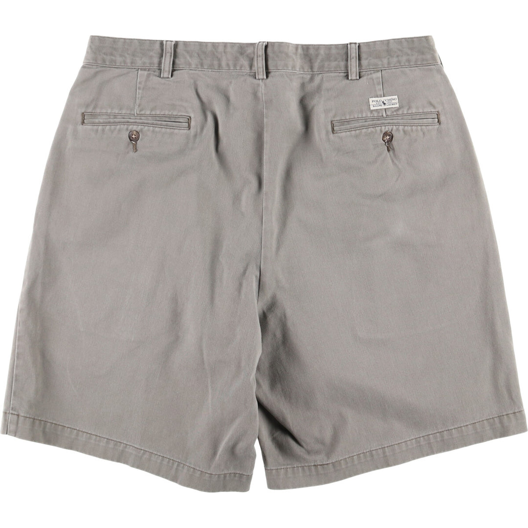 Ralph Lauren Polo Ralph Lauren Two-pleat Chino Shorts, Men's, Size W35 cotton gray type Vintage Second Hand