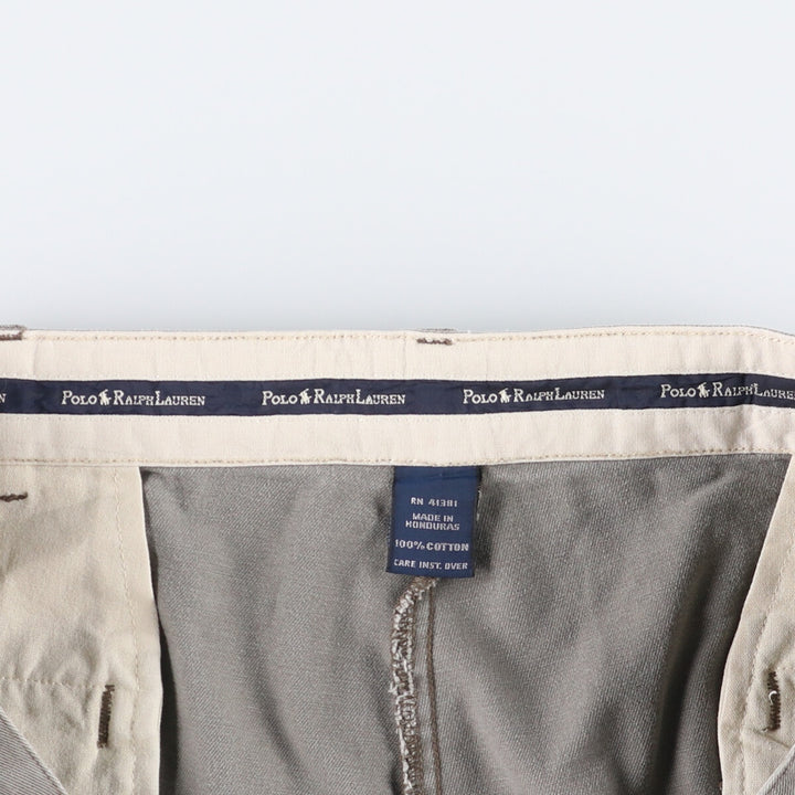 Ralph Lauren Polo Ralph Lauren Two-pleat Chino Shorts, Men's, Size W35 cotton gray type Vintage Second Hand