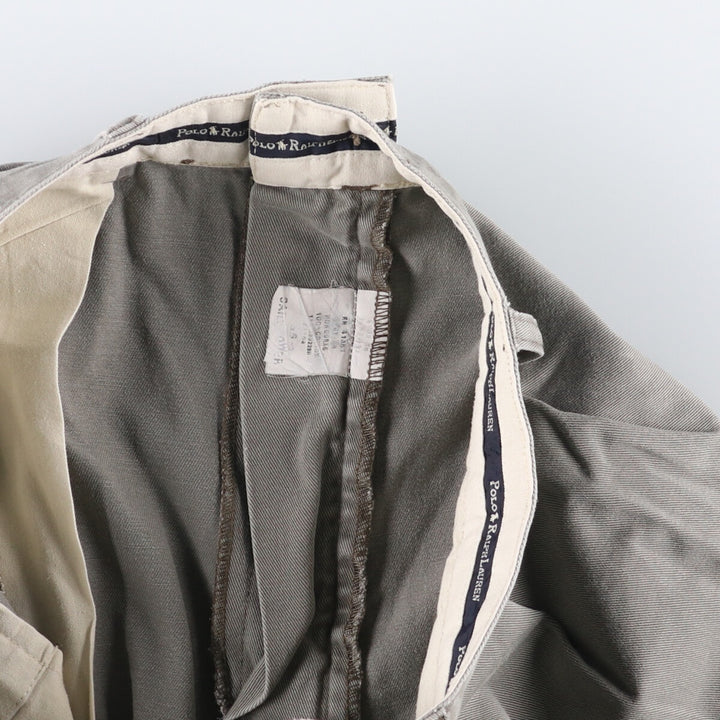 Ralph Lauren Polo Ralph Lauren Two-pleat Chino Shorts, Men's, Size W35 cotton gray type Vintage Second Hand
