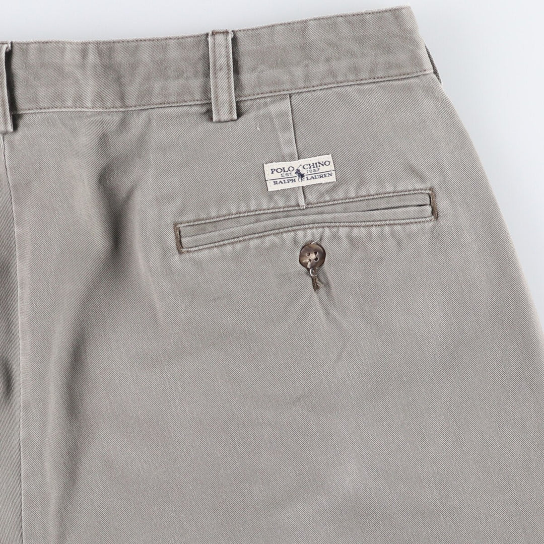 Ralph Lauren Polo Ralph Lauren Two-pleat Chino Shorts, Men's, Size W35 cotton gray type Vintage Second Hand