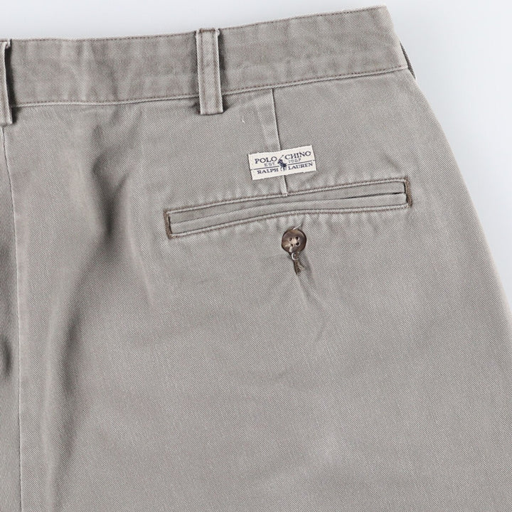 Ralph Lauren Polo Ralph Lauren Two-pleat Chino Shorts, Men's, Size W35 cotton gray type Vintage Second Hand