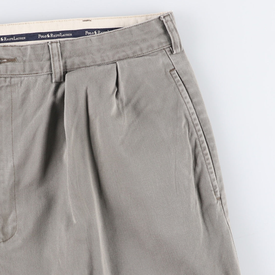 Ralph Lauren Polo Ralph Lauren Two-pleat Chino Shorts, Men's, Size W35 cotton gray type Vintage Second Hand