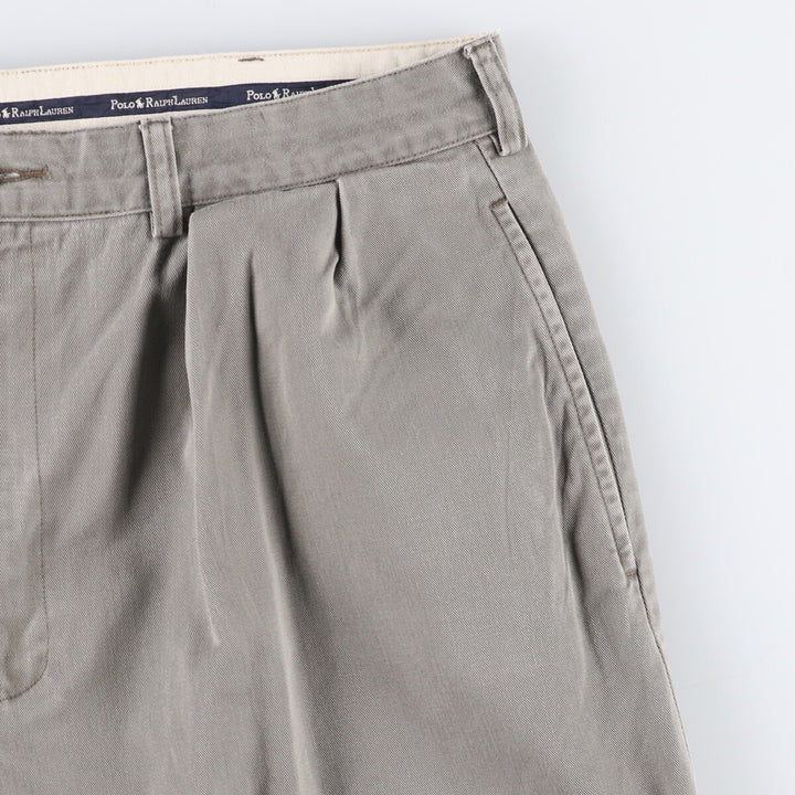 Ralph Lauren Polo Ralph Lauren Two-pleat Chino Shorts, Men's, Size W35 cotton gray type Vintage Second Hand