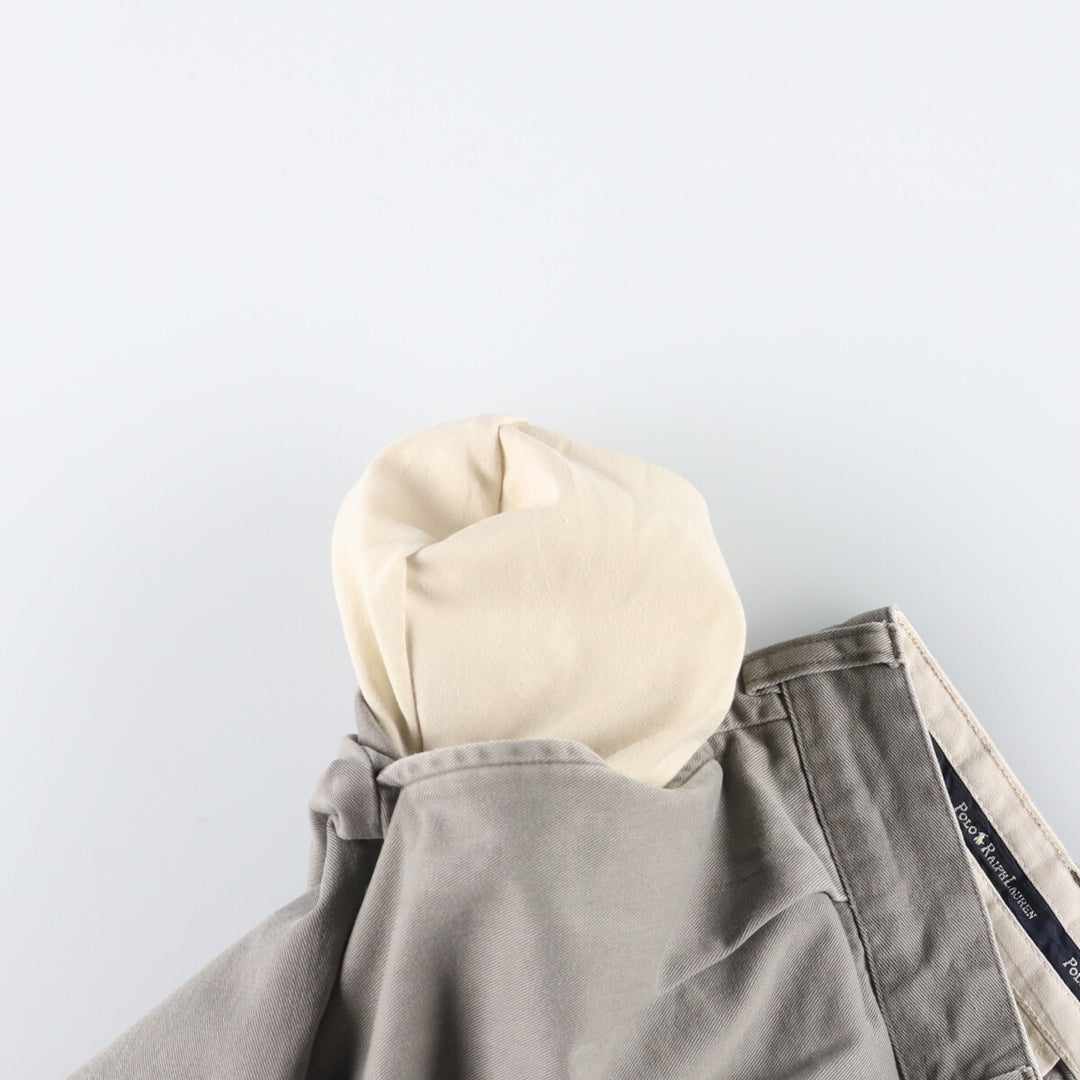 Ralph Lauren Polo Ralph Lauren Two-pleat Chino Shorts, Men's, Size W35 cotton gray type Vintage Second Hand