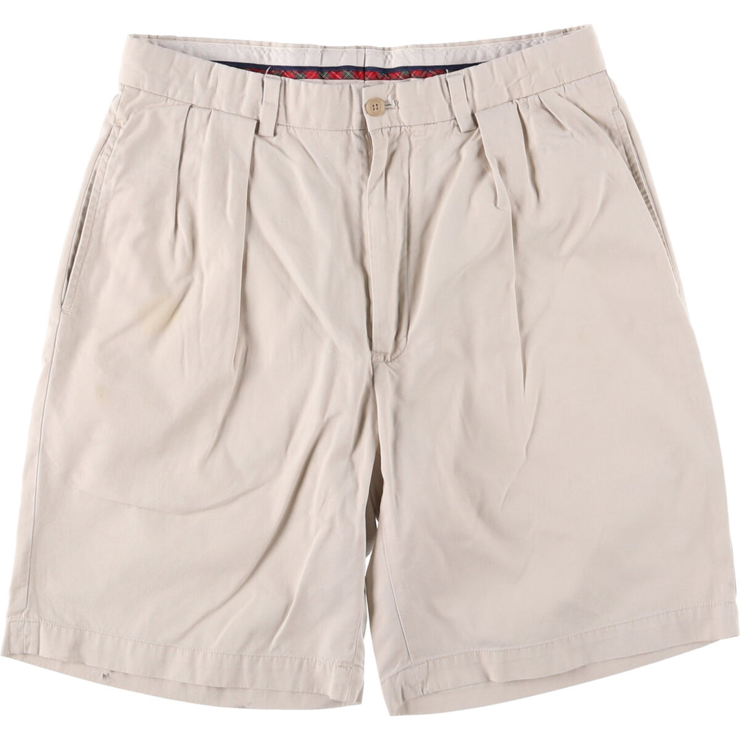 Ralph Lauren POLO GOLF Fairway Shorts, two-pleat chino shorts, men's size W30. cotton ivory Vintage Second Hand