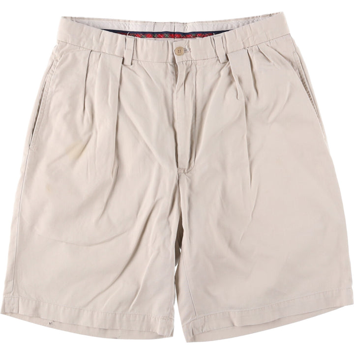 Ralph Lauren POLO GOLF Fairway Shorts, two-pleat chino shorts, men's size W30. cotton ivory Vintage Second Hand