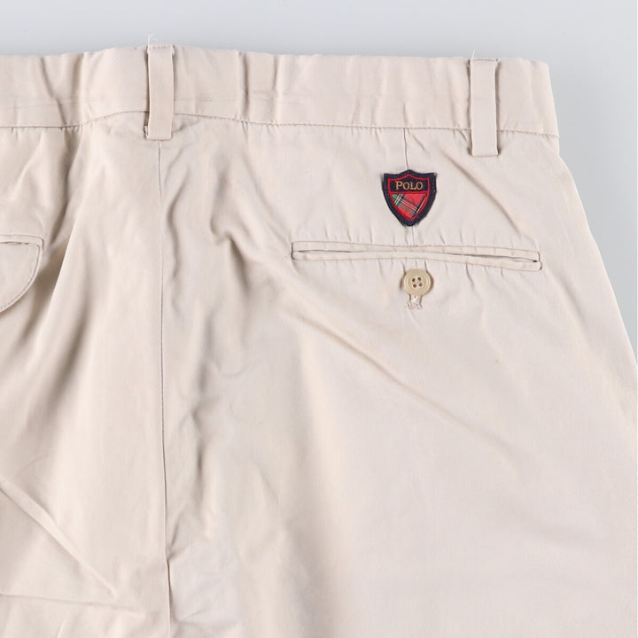 Ralph Lauren POLO GOLF Fairway Shorts, two-pleat chino shorts, men's size W30. cotton ivory Vintage Second Hand