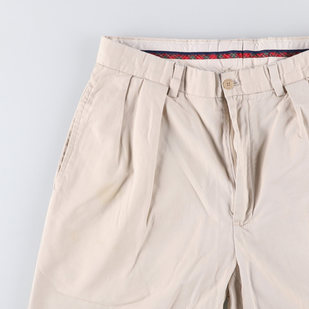 Ralph Lauren POLO GOLF Fairway Shorts, two-pleat chino shorts, men's size W30. cotton ivory Vintage Second Hand