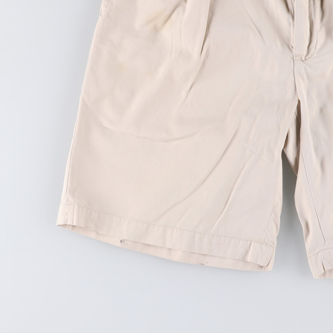 Ralph Lauren POLO GOLF Fairway Shorts, two-pleat chino shorts, men's size W30. cotton ivory Vintage Second Hand