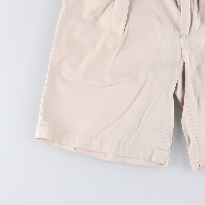Ralph Lauren POLO GOLF Fairway Shorts, two-pleat chino shorts, men's size W30. cotton ivory Vintage Second Hand