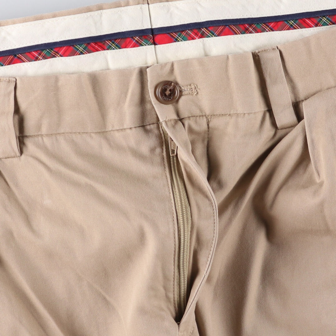 Ralph Lauren POLO GOLF Fairway Shorts, two-pleat chino shorts, men's size W36. cotton Beige type Vintage Second Hand
