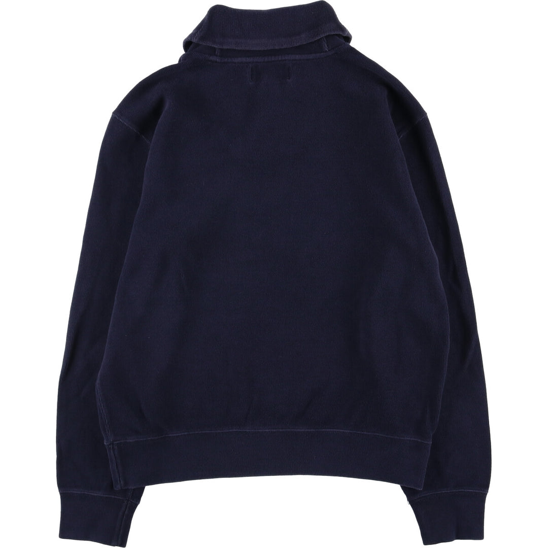 POLO by Ralph Lauren shawl collar one-point logo sweatshirt, men's M size cotton navy blue type Vintage Second Hand