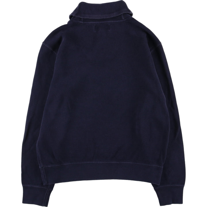 POLO by Ralph Lauren shawl collar one-point logo sweatshirt, men's M size cotton navy blue type Vintage Second Hand
