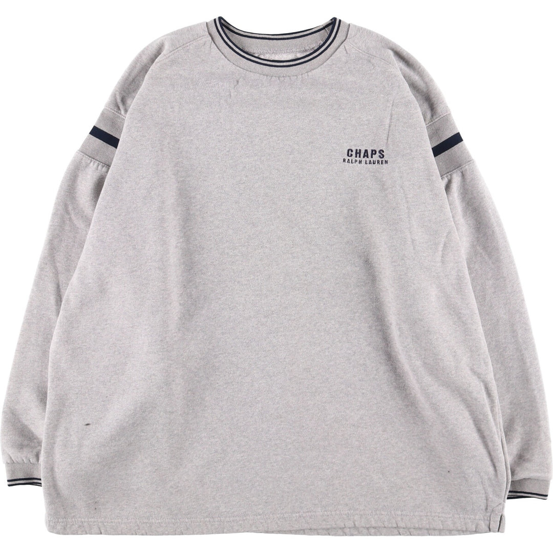 Ralph Lauren CHAPS One-Point Logo Sweatshirt, Men's Size L unclear gray type Vintage Second Hand