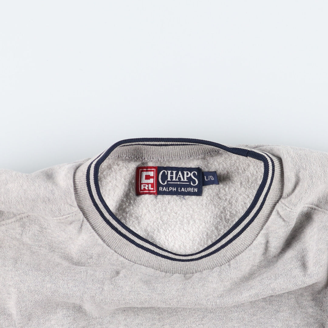Ralph Lauren CHAPS One-Point Logo Sweatshirt, Men's Size L unclear gray type Vintage Second Hand