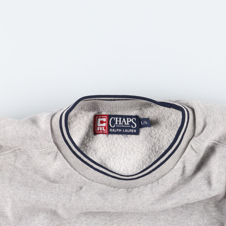 Ralph Lauren CHAPS One-Point Logo Sweatshirt, Men's Size L unclear gray type Vintage Second Hand