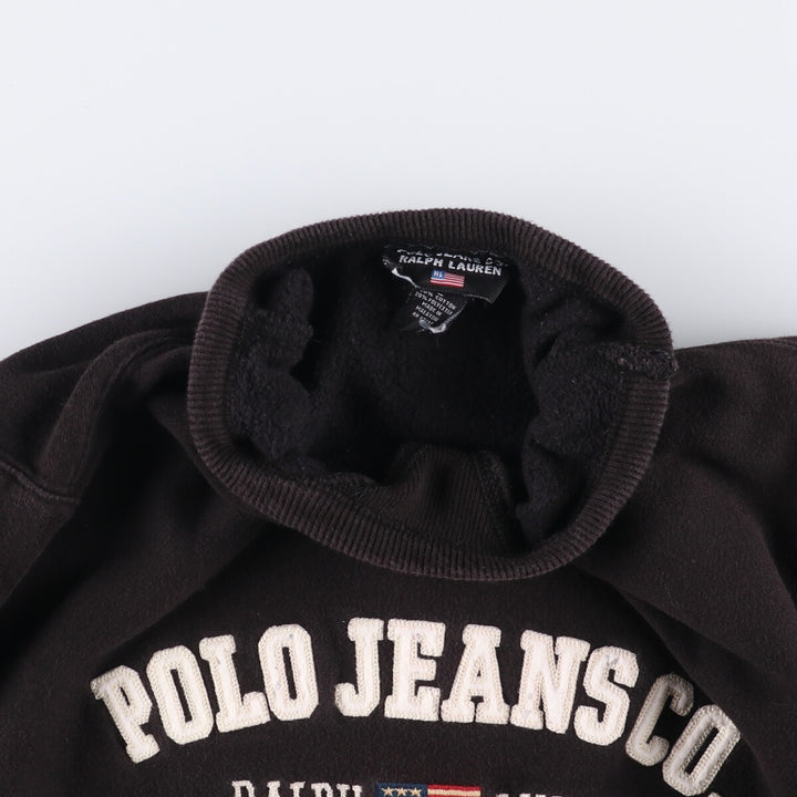 Ralph Lauren Polo Jeans Company logo sweatshirt, men's size L cotton black type Vintage Second Hand