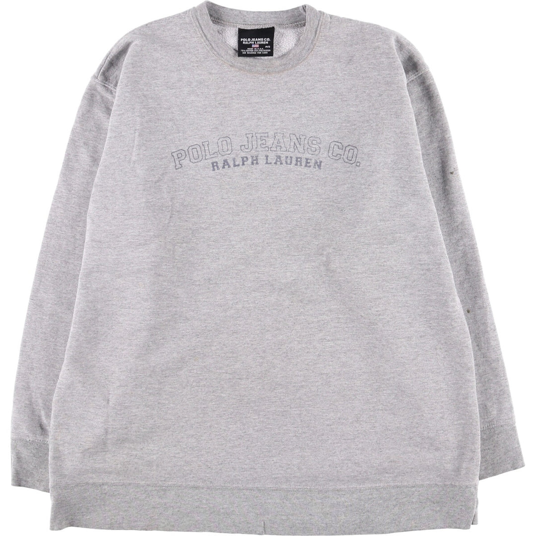 Ralph Lauren Polo Jeans Company logo sweatshirt, Made in USA, Men's size S cotton gray type Vintage Second Hand