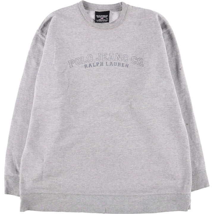 Ralph Lauren Polo Jeans Company logo sweatshirt, Made in USA, Men's size S cotton gray type Vintage Second Hand