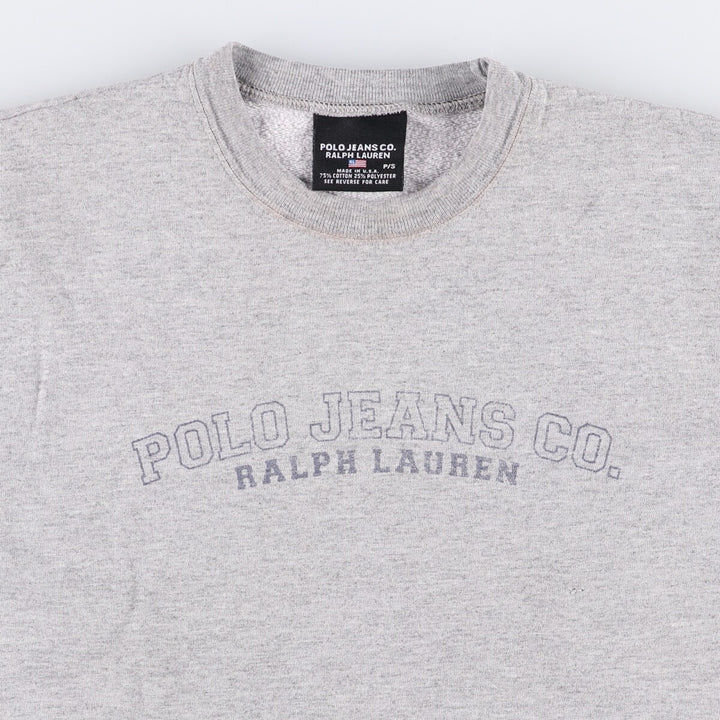 Ralph Lauren Polo Jeans Company logo sweatshirt, Made in USA, Men's size S cotton gray type Vintage Second Hand