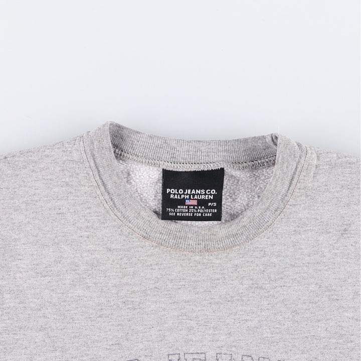 Ralph Lauren Polo Jeans Company logo sweatshirt, Made in USA, Men's size S cotton gray type Vintage Second Hand